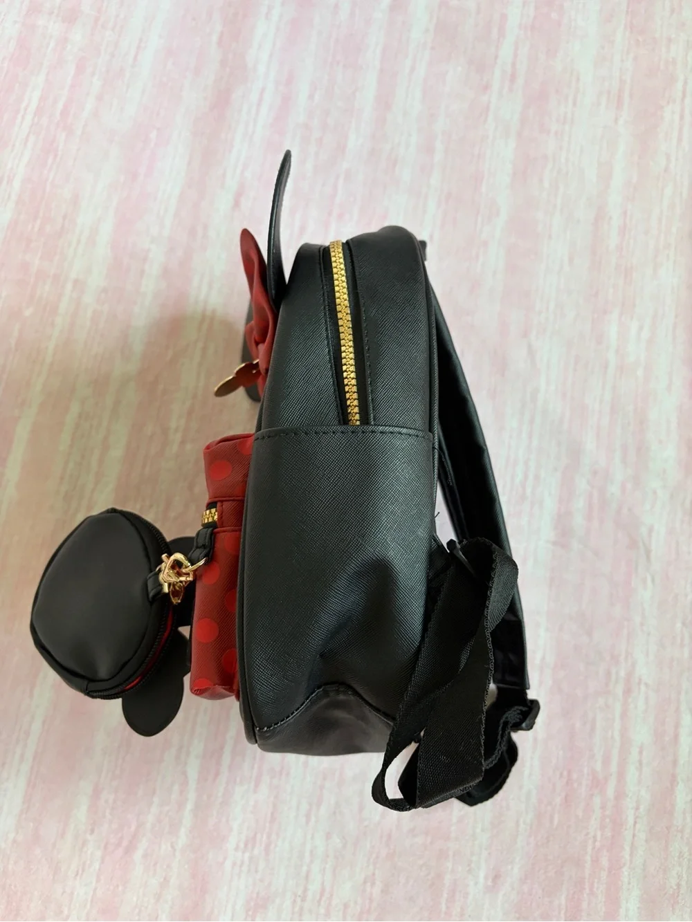 Bioworld Kids Black and Red Polka Dot Bow Ear Backpack